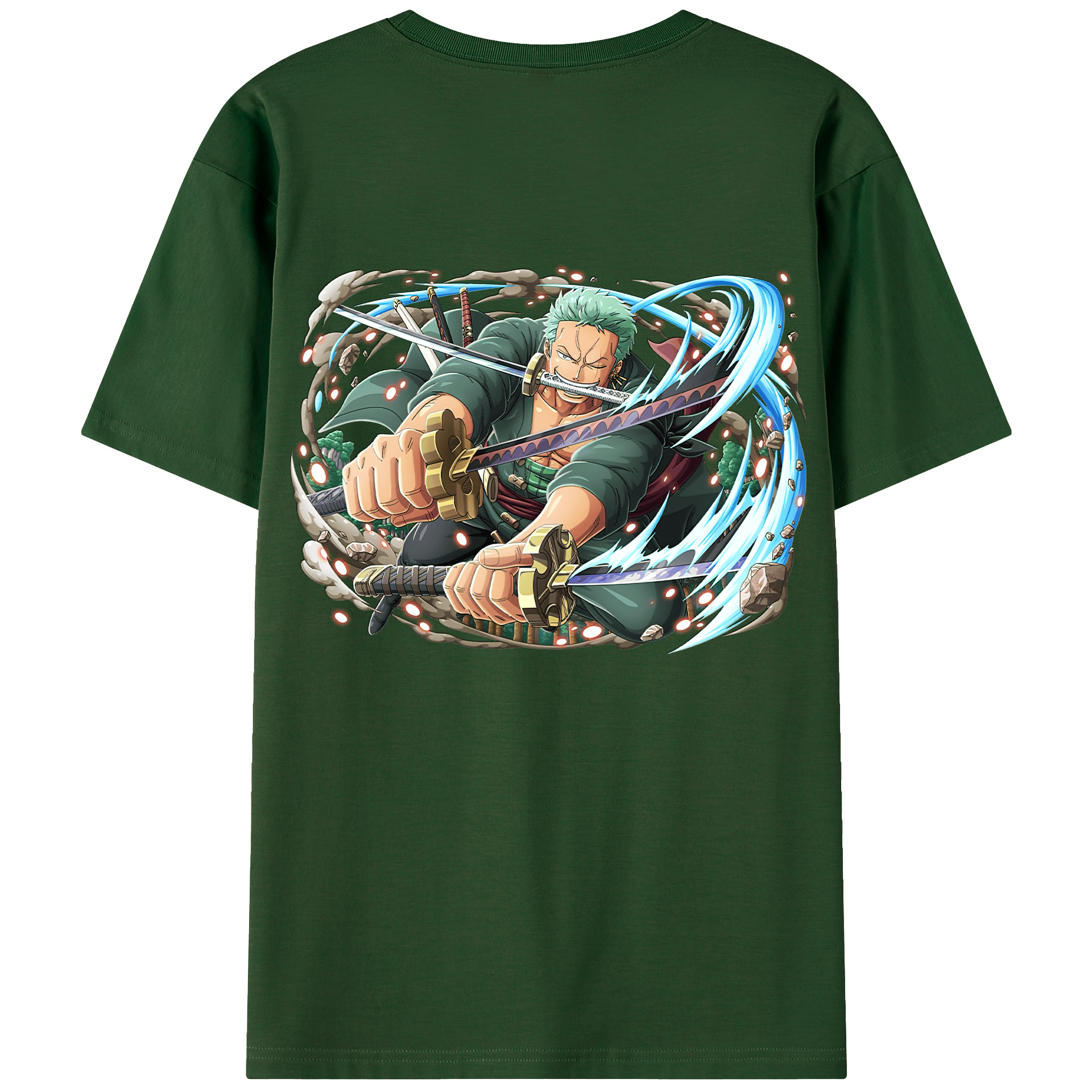 ワンピース ロロノア・ゾロ ONE PIECE Roronoa Zoro 綿100％半袖Tシャツ（背面プリント）